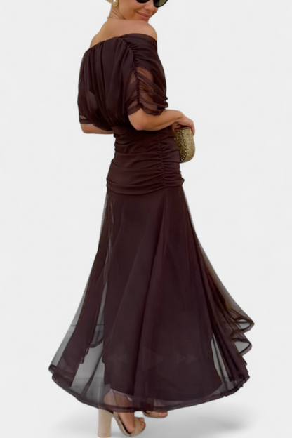 Rosalina | Long Floral V Neck Dress