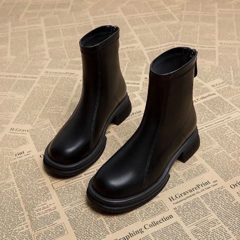 Isadora™ | Back-Zip Block Heel Ankle Boots