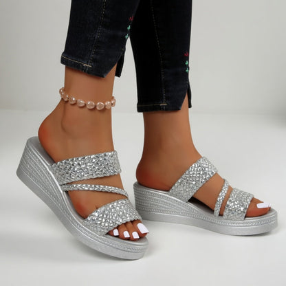 Harper | Colourful Woven Wedge Mules