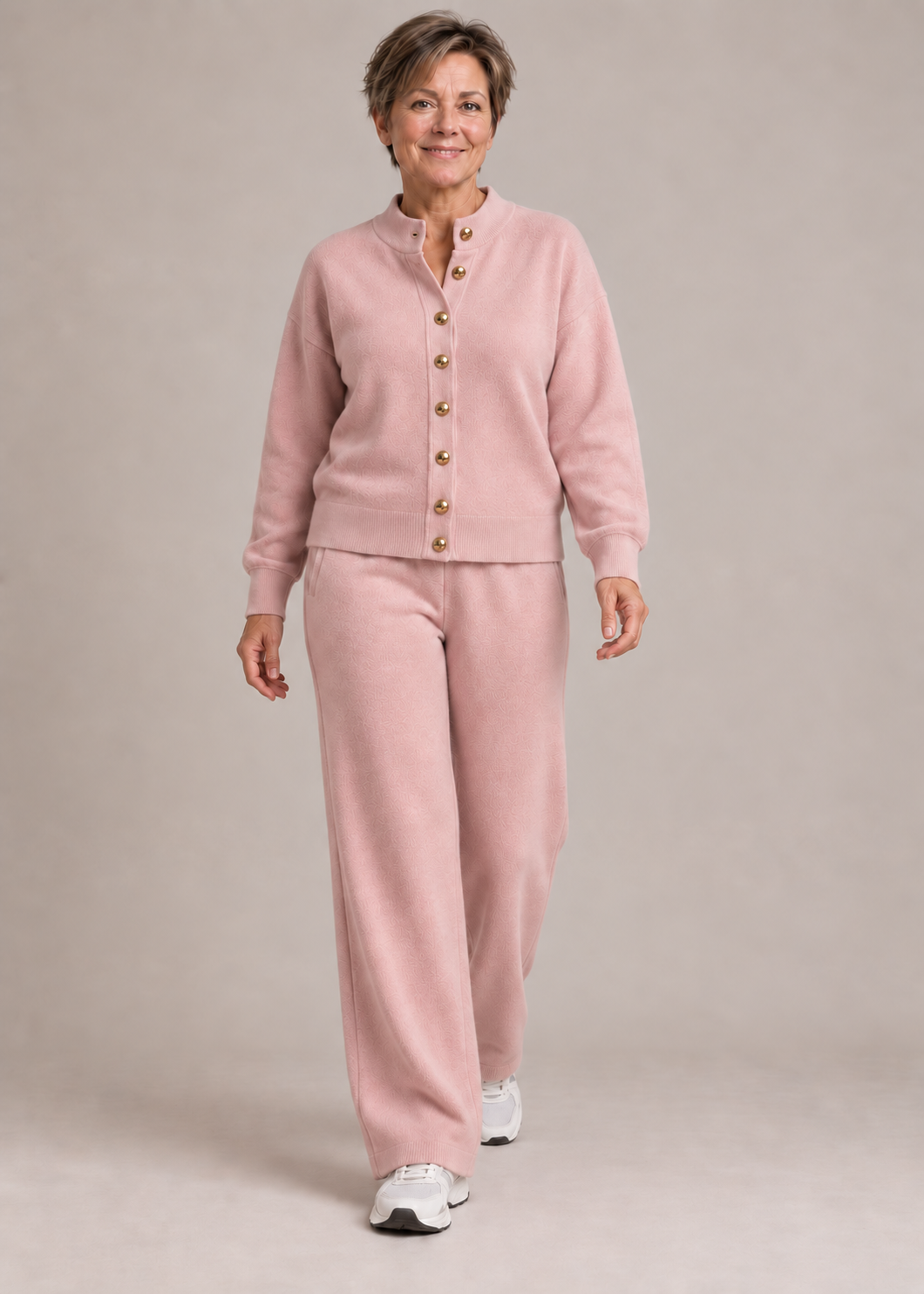 Genevieve™ | Soft Gold-Button Knit Two-Piece Set