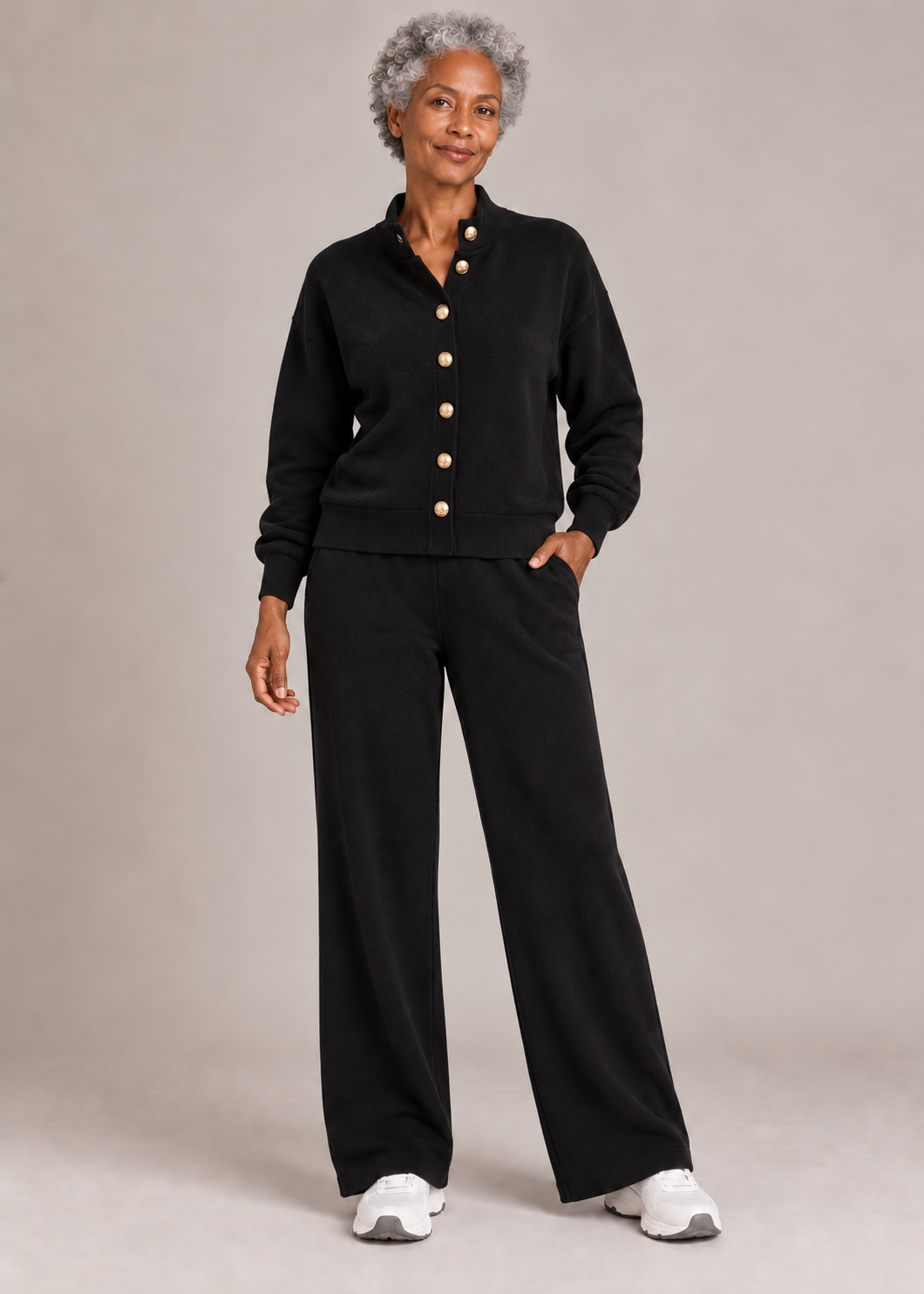 Genevieve™ | Soft Gold-Button Knit Two-Piece Set