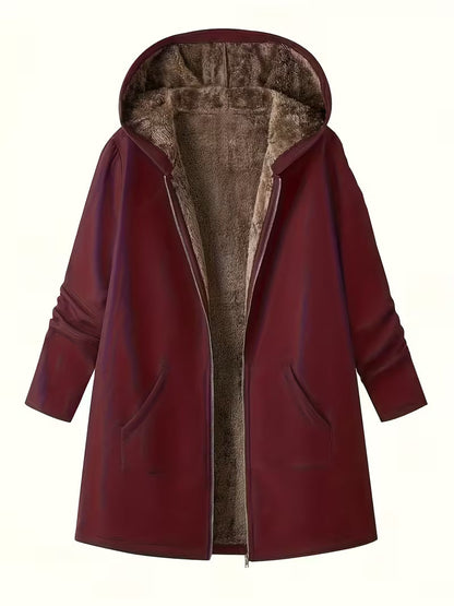 Evelyn™ | Cozy Sherpa-Lined Hooded Coat