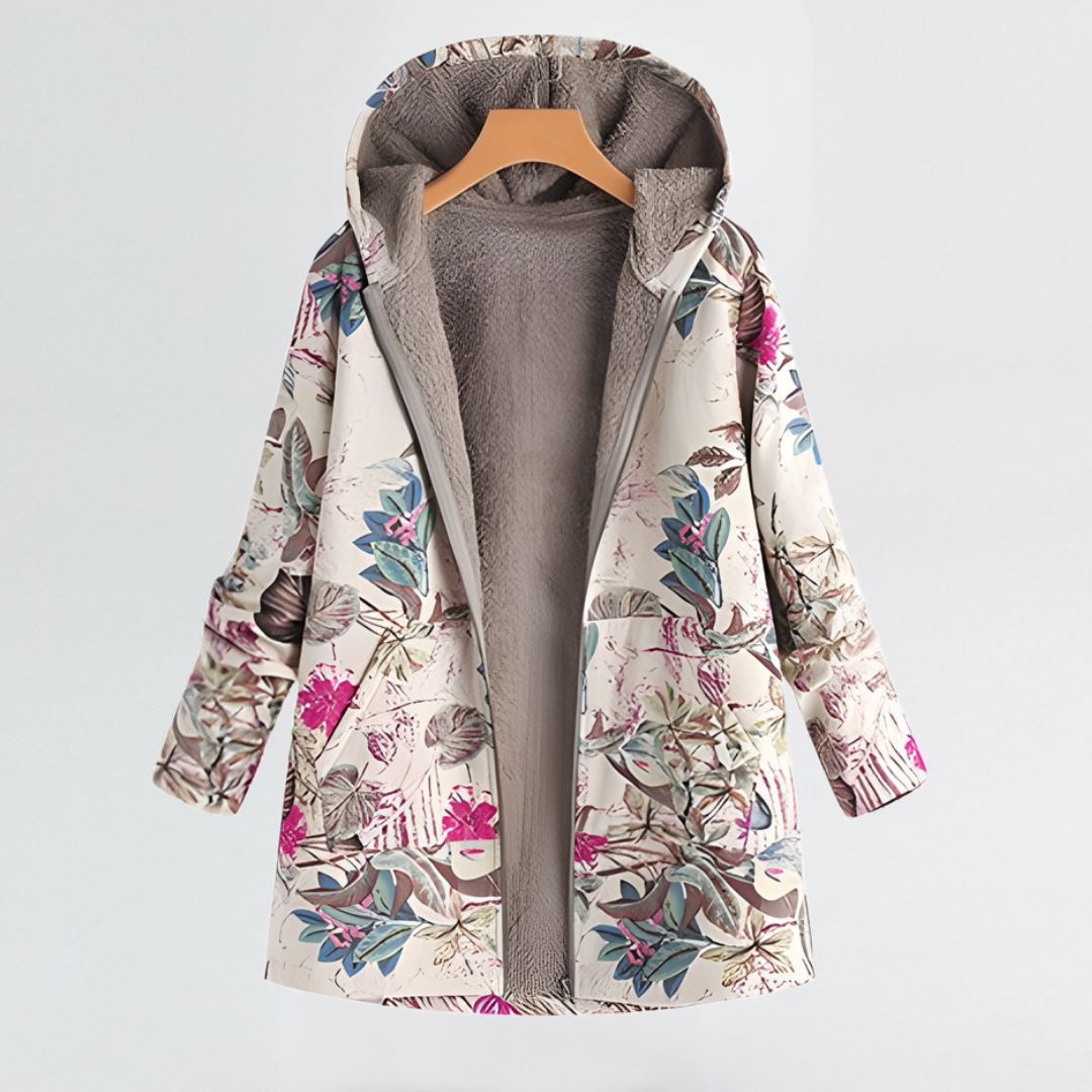 Arvelle™ | Cosy Floral Hooded Jacket with Relaxed Fit