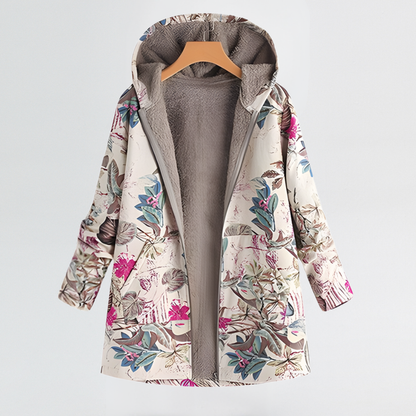 Arvelle™ | Cosy Floral Hooded Jacket with Relaxed Fit