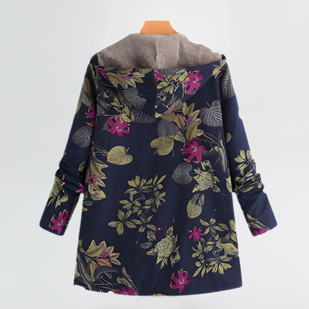Arvelle™ | Cosy Floral Hooded Jacket with Relaxed Fit