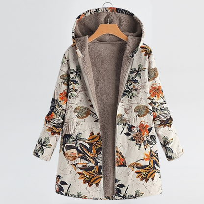 Arvelle™ | Cosy Floral Hooded Jacket with Relaxed Fit