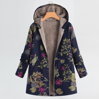 Arvelle™ | Cosy Floral Hooded Jacket with Relaxed Fit