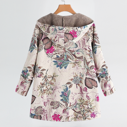 Arvelle™ | Cosy Floral Hooded Jacket with Relaxed Fit