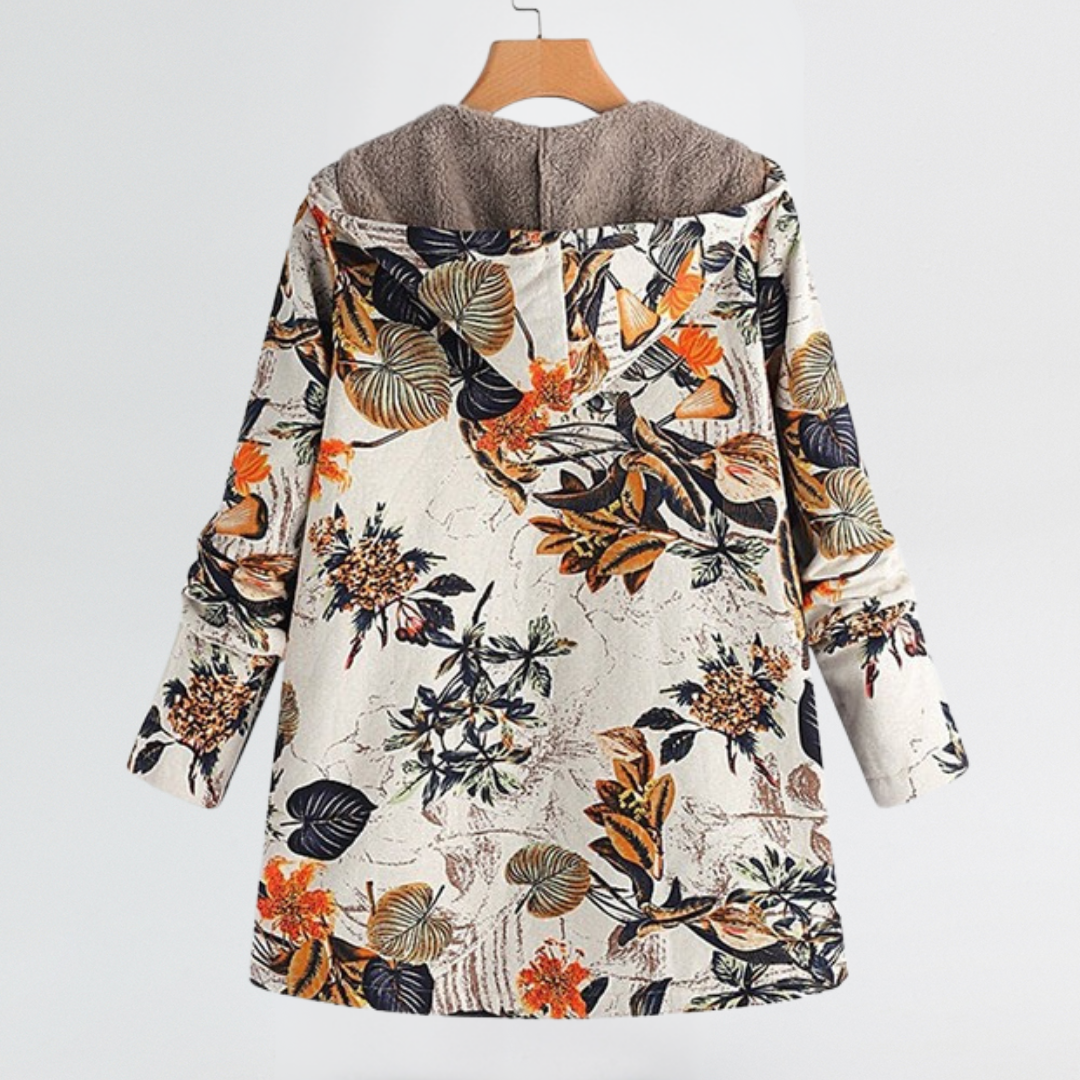 Arvelle™ | Cosy Floral Hooded Jacket with Relaxed Fit