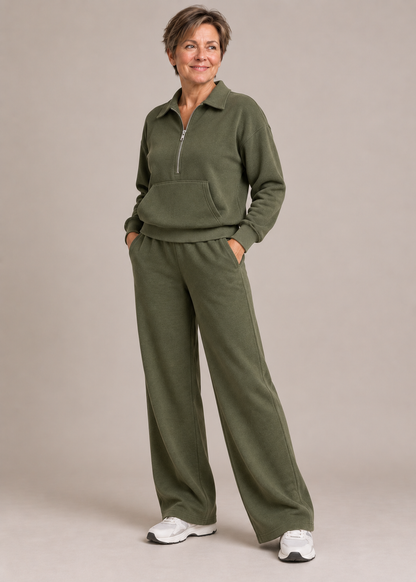 Charlotte™ | Half-Zip Wide-Leg Two-Piece Set