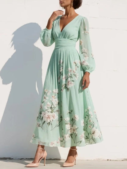 Olivia | Floral Elegance Midi Dress