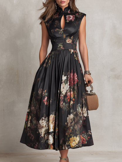 Barbara | Floral Pleated Midi Dress
