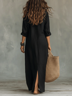 Aveline | Loose-Fitting Maxi Dress with Buttons