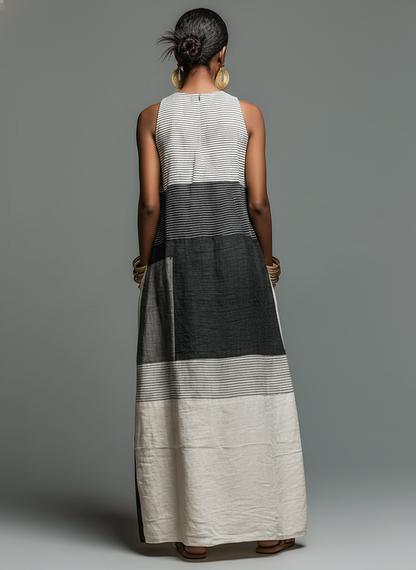 Elodie™ | Sleeveless Striped Maxi Dress