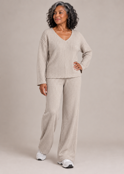Addison™ | Soft Ribbed V-Neck Two-Piece Set