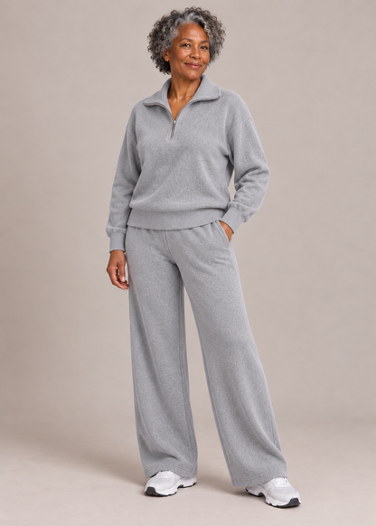 Mary Jane™ | Luxuriously Soft Half-Zip Knit Set