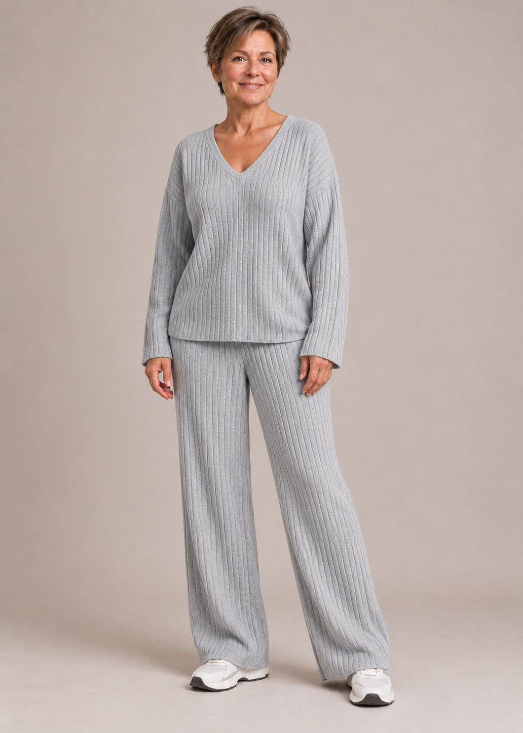 Addison™ | Soft Ribbed V-Neck Two-Piece Set