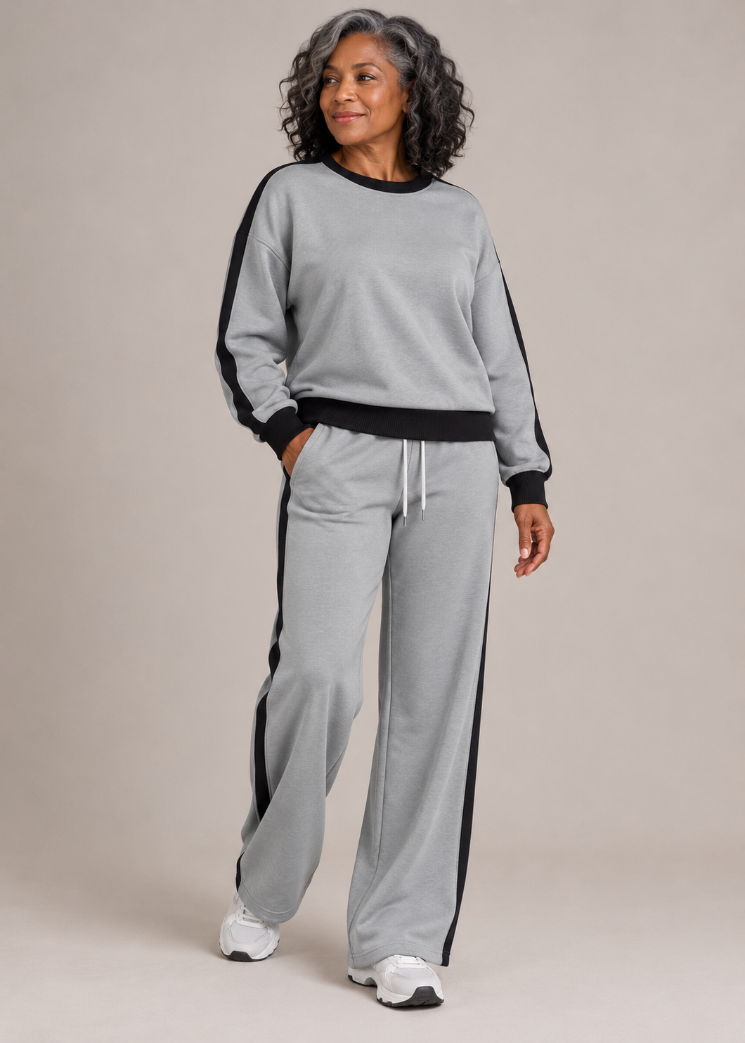 Victoria™ | Contrast-Trim Two-Piece Lounge Set