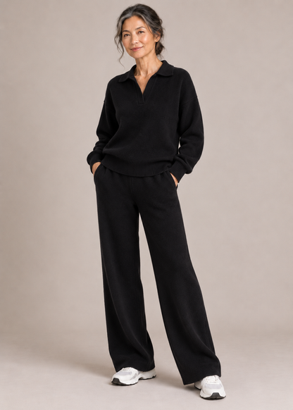 Lucienne™ | Soft Polo-Collar Knit Two-Piece Set