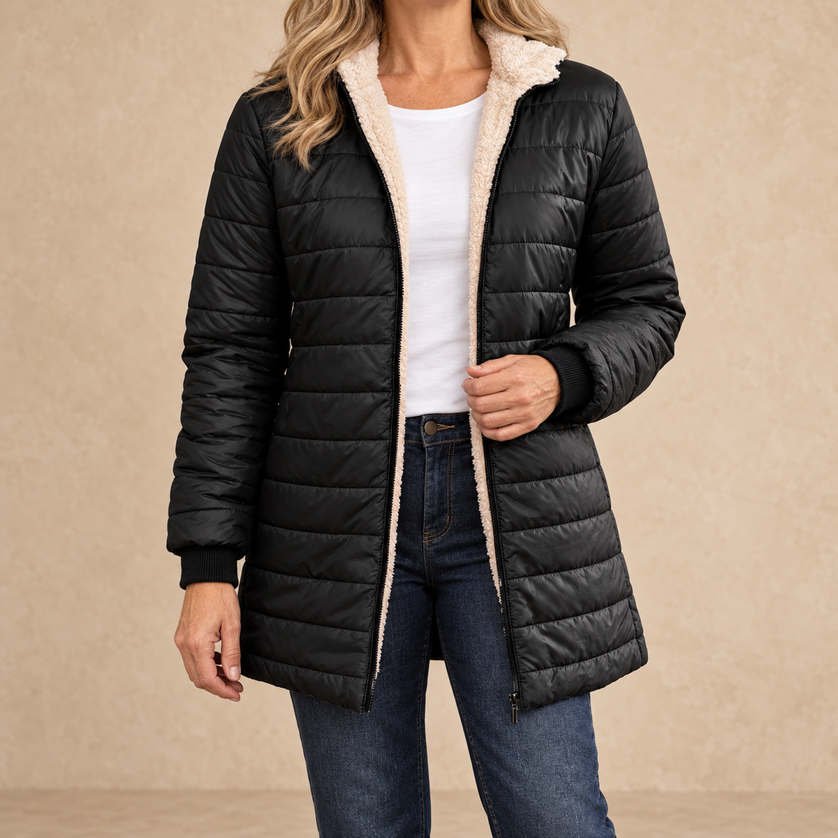 Harriet | Teddy-Lined Quilted Jacket