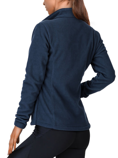 33, 0.0cm Dames Sport Fleece Jas, Volledige Ritssluiting Warme Zachte Polar Lange Mouw Fitness Lichtgewicht Jas met Zakken voor Winter Klassieke Pasvorm Jas