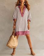 Sienna | Leopard Trim Shirt Dress