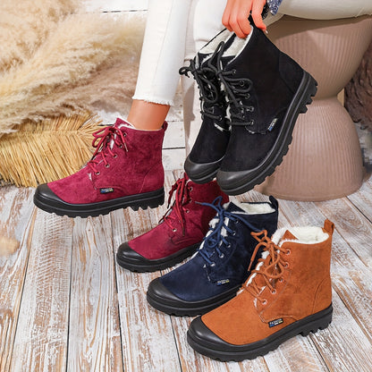Rosalind™ | Plush-Lined Lace-Up Snow Boots