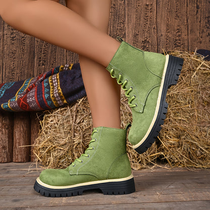 Juniper™ | Suede-Look Lace-Up Platform Boots