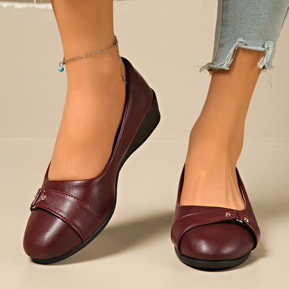Cordelia™ | Buckle Detail Wedge Loafers