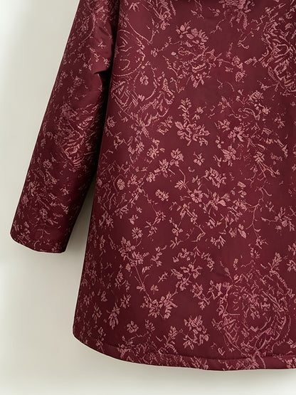 Rosemary™ | Fleece-Lined Floral Hooded Coat