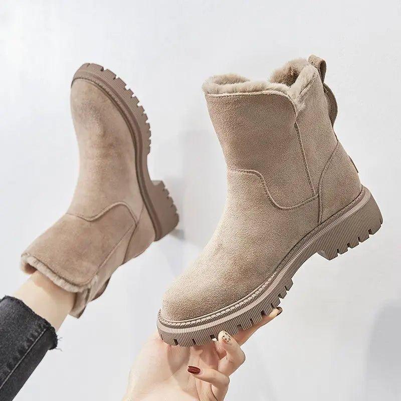 Boots For Women | Fur Lined Chunky Sole Side Zip