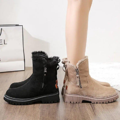 Boots For Women | Fur Lined Chunky Sole Side Zip