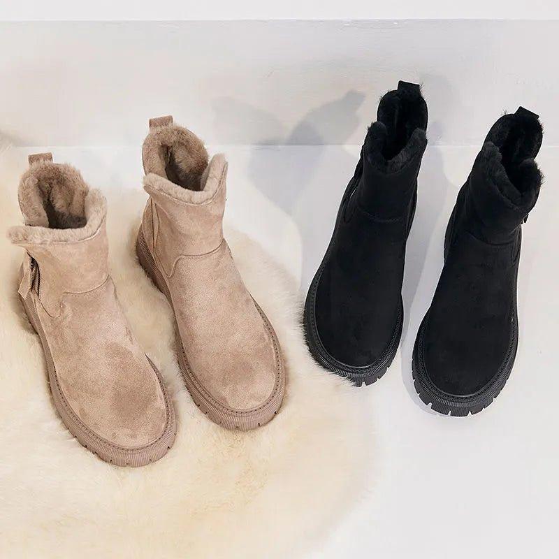 Boots For Women | Fur Lined Chunky Sole Side Zip