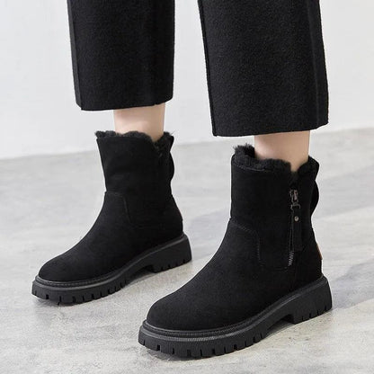 Boots For Women | Fur Lined Chunky Sole Side Zip