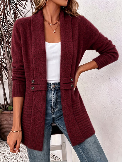 Xalviere | Elegant Women's Cardigan - Open Front & Tailored Waist