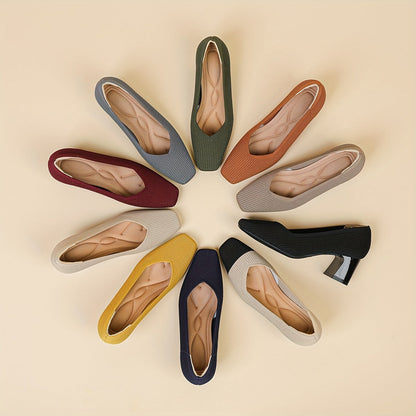 Mariella | Square Heeled Court Shoes