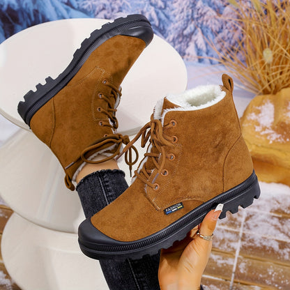 Rosalind™ | Plush-Lined Lace-Up Snow Boots