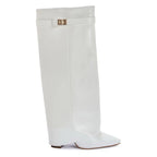 SARAH | Fold-Over Buckle Long Heeled Boots.