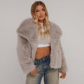 VICTORIA | Trendy Oversized Collar Detail Cropped Winter Jacket