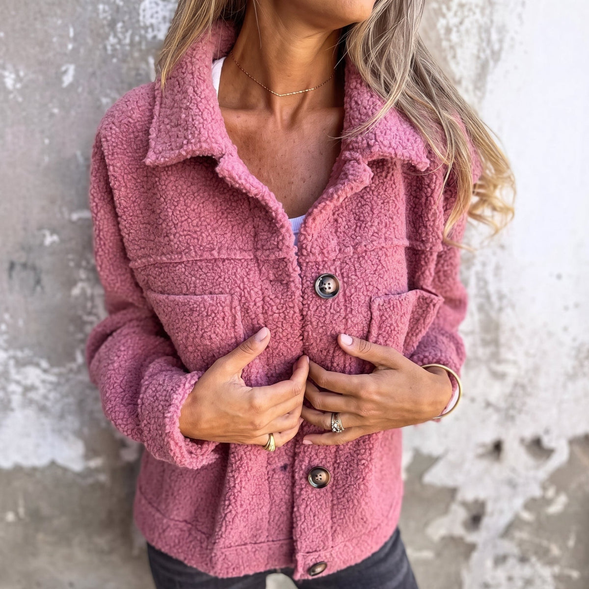 Brampton Women's Boxy Textured Jacket with Wide Collar