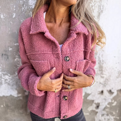 Brampton Women's Boxy Textured Jacket with Wide Collar