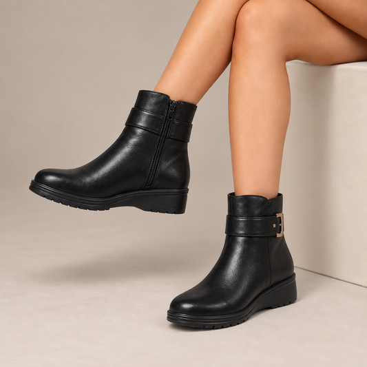 Clementine™ | Side-Zip Buckle Strap Ankle Boots