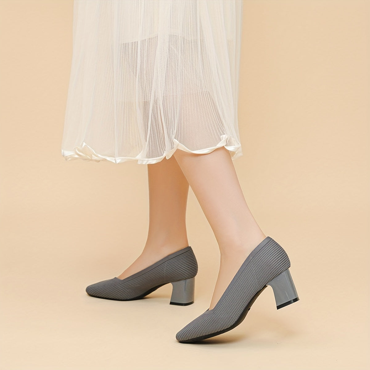 Mariella | Square Heeled Court Shoes