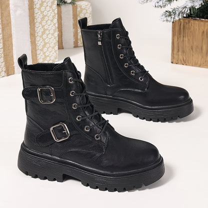 Winona™ | Buckle Lace-Up Ankle Boots