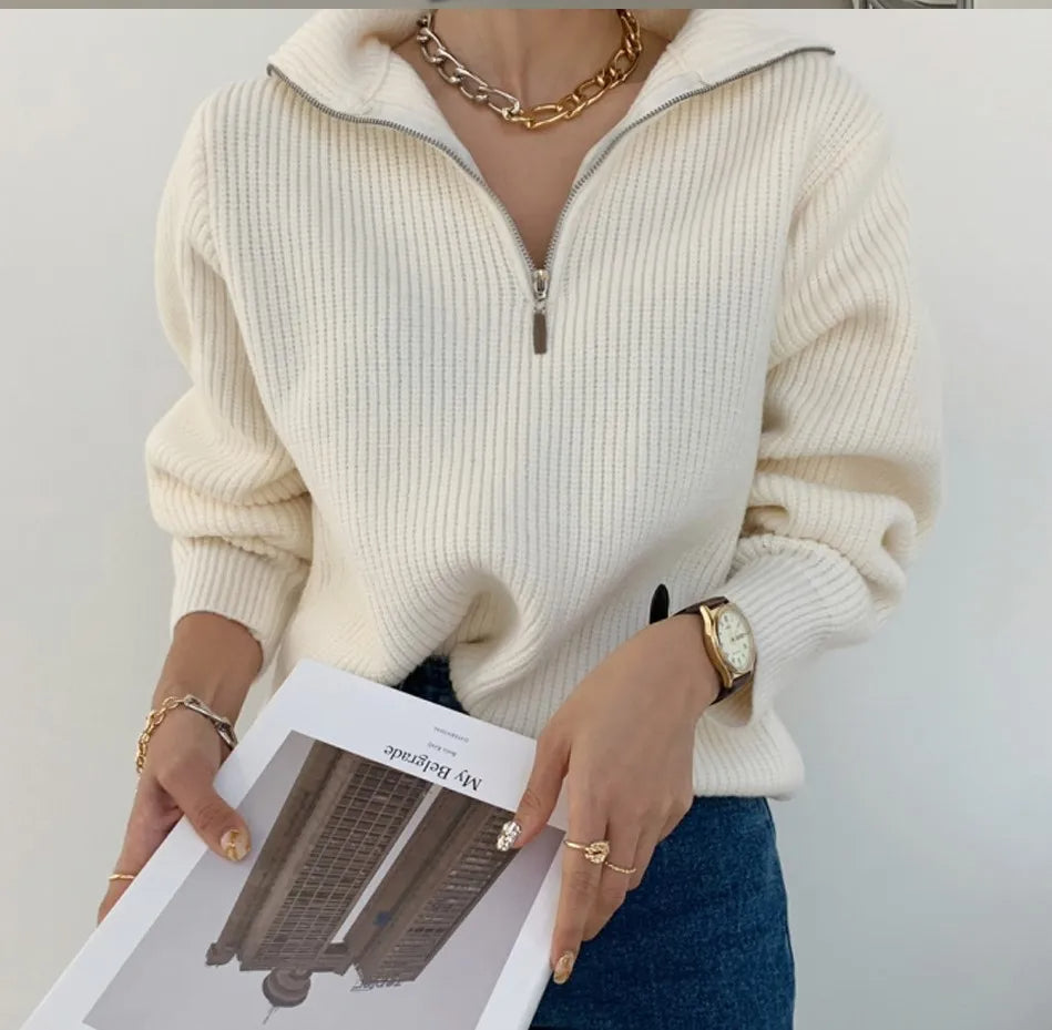 ELODIE | Comfy Half-Zip Sweater