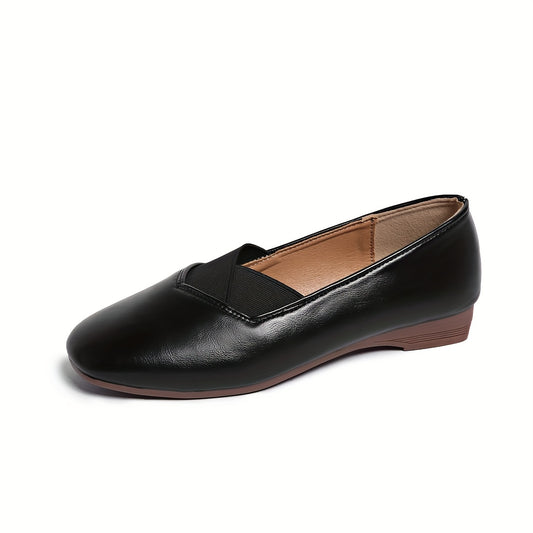 Delphine™ | Cross-Strap Square-Toe Flats