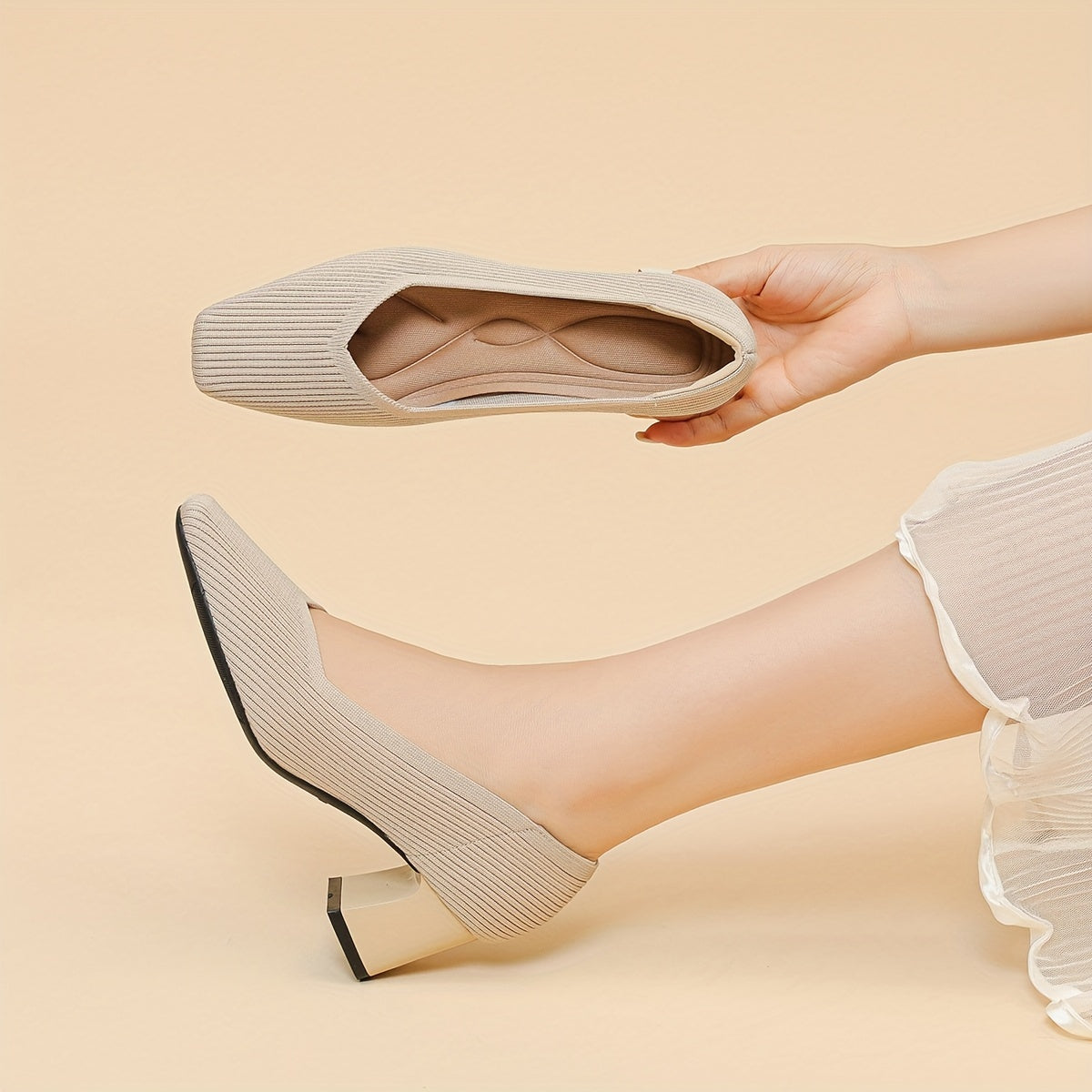 Mariella | Square Heeled Court Shoes