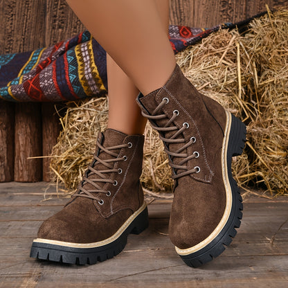 Juniper™ | Suede-Look Lace-Up Platform Boots