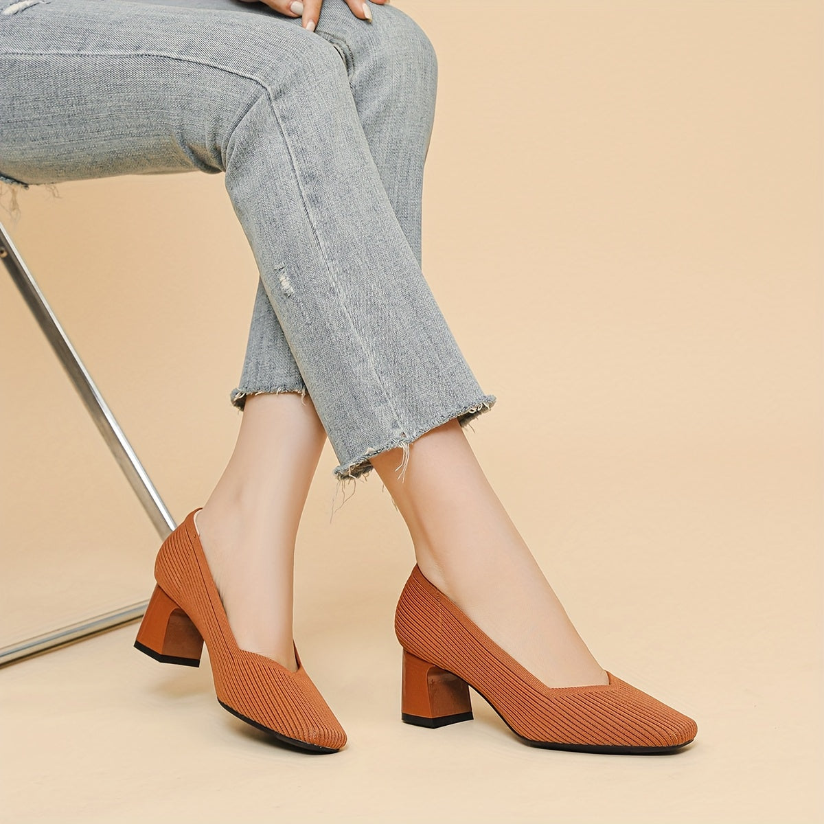 Mariella | Square Heeled Court Shoes