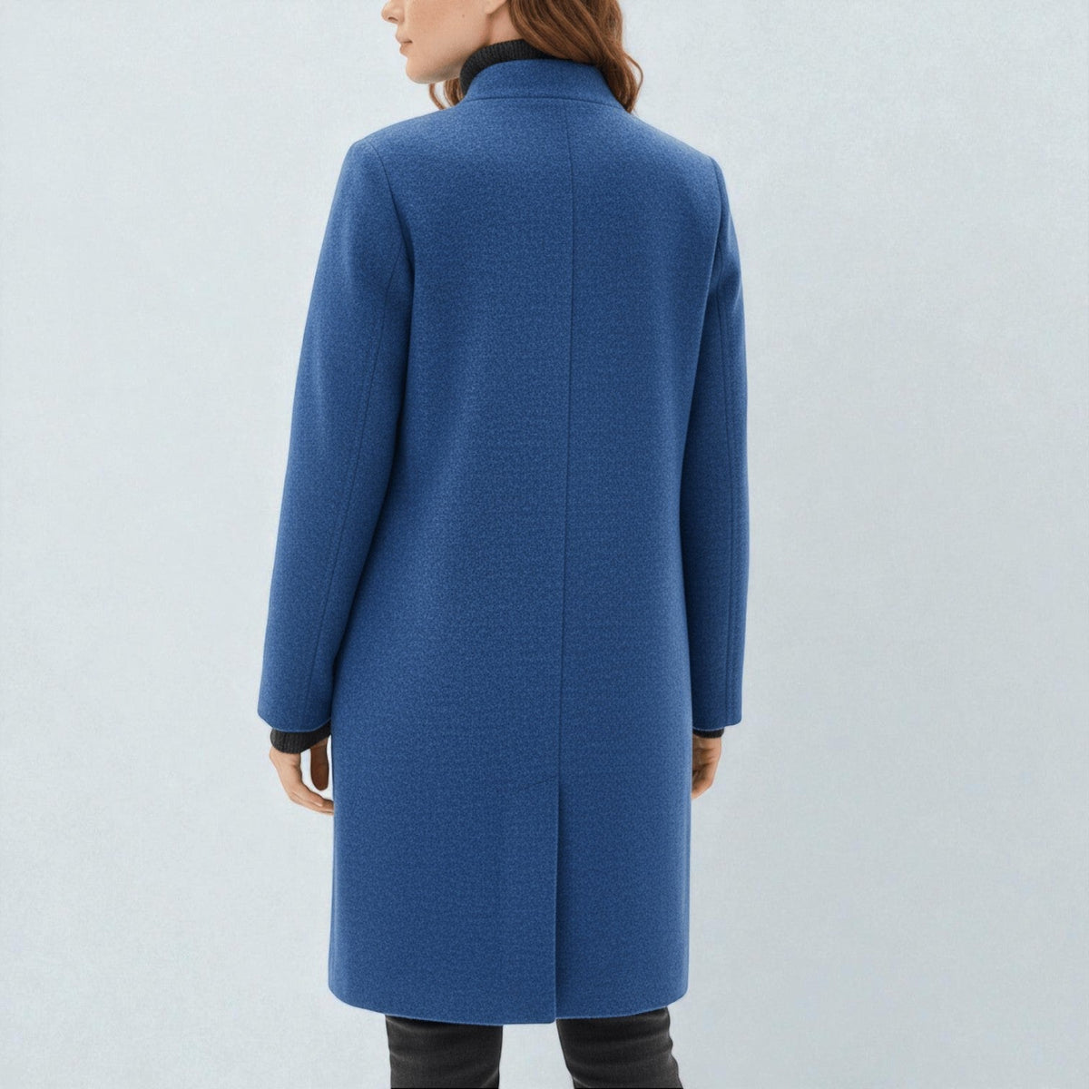 Elara – Women's Coat with Stand-Up Collar and Pockets